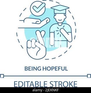 Being hopeful turquoise concept icon Stock Vector