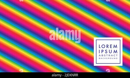 Diagonal rainbow stripe pattern. Abstract background design template. Stock Vector