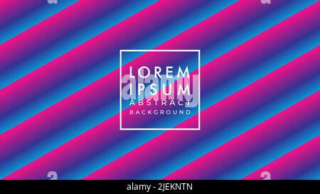 Optical illusion diagonal tube illustration in dark neon cyberpunk multicolor gradient. Abstract background design template. Stock Vector