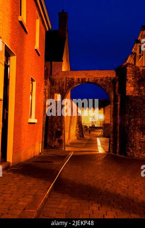 Black Freren Gate is the only remaining gate from the medieval walls of Kilkenny, Ireland. Stock Photo