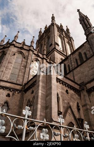 St. Mary's Cathedral is an Early English Gothic style with treffoil windows and pointed arches in Kilkenny, Ireland. Stock Photo