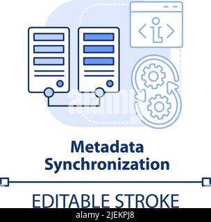 Metadata synchronization light blue concept icon Stock Vector