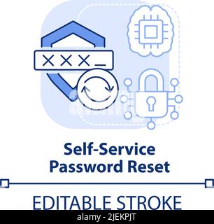 Self-service password reset light blue concept icon Stock Vector