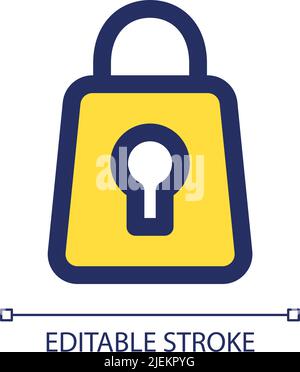 Lock yellow RGB color ui icon Stock Vector