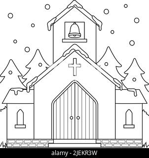church drawing for kids