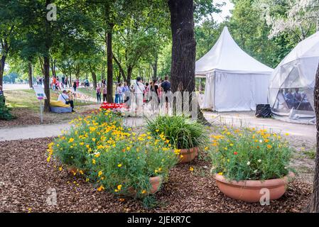 Floraart - a yearly Flower show at Bundek in Novi Zagreb, Zagreb, Croatia Stock Photo