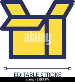 Open parcel yellow RGB color ui icon Stock Vector