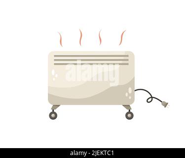 Vector illustration of an electric heater. It's cold in the apartment. Stock Vector