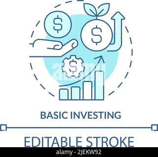 Basic investing turquoise concept icon Stock Vector