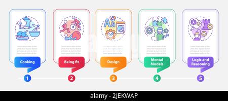 Life skills rectangle infographic template Stock Vector