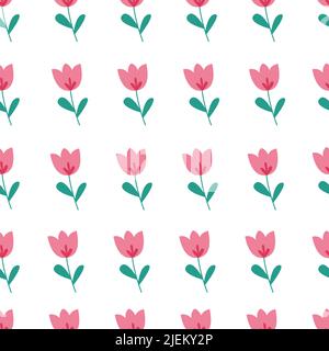 Floral seamless pattern, floral print, branch and leaves. Vector illustration Stock Vector