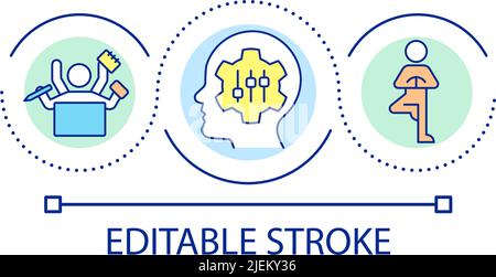 Dealing with multiple tasks loop concept icon Stock Vector