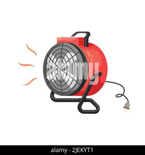 Vector illustration of an electric heat gun. Heater. It's cold in the apartment. Stock Vector