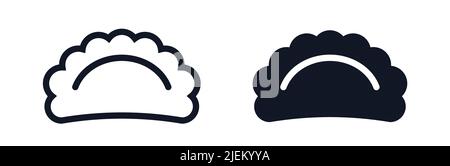 Gyoza or jiaozi dumpling icon Stock Vector