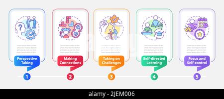 Skills for kids rectangle infographic template Stock Vector