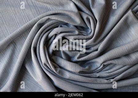 Textile and texture pattern closeup. Gray cotton fabric Stock Photo