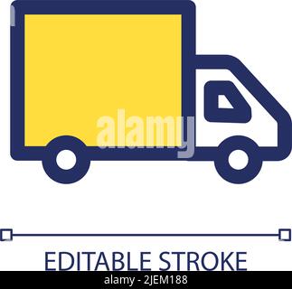 Delivery truck RGB color ui icon Stock Vector