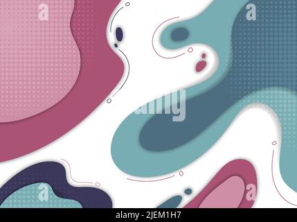 Abstract colorful template design of doodles style artwork. Overlapping for artwork template background. Vector Stock Vector