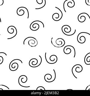 Swirl icon vector illustration. Seamless pattern. Hand drawn colorful design. Safety wind concept. Isolated graphic symbol. Autumn art sign. Brushstroke pictogram. Many doodle curve stroke Stock Vector