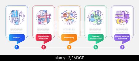 Professional skills rectangle infographic template Stock Vector