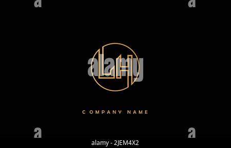 LH, HL Abstract Letters Logo Monogram Stock Vector