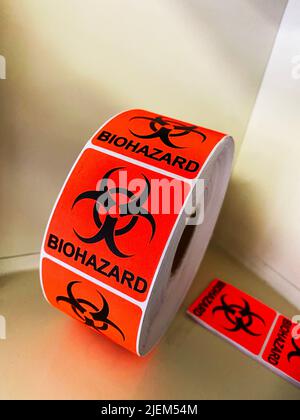 Bio Hazard Warning Sticker Stock Photo - Alamy