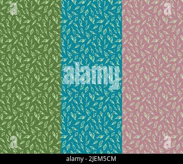 Abstract herbal seamless pattern with random orange eucalyptus shapes ...