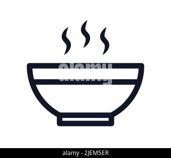 Soup bowl meal vector icon Stock Vector