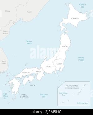 Japan map with neighbouring countries. Vector illustration Stock Vector Image & Art - Alamy