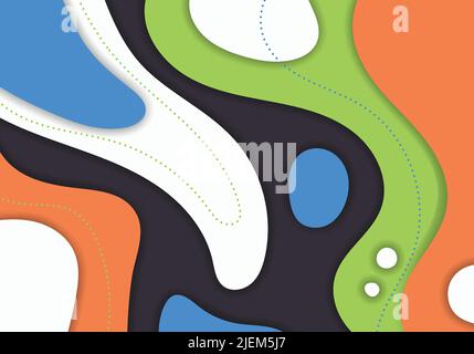 Abstract colorful design template decorative style. Overlapping template design artwork background. Vector Stock Vector