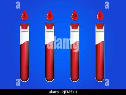 BLOOD TUBE with separation blood type vector illustration Stock Vector