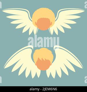 vector illustration of angel cupid with wings Stock Vector