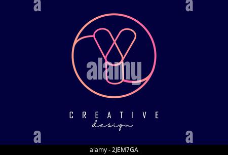 Gradient outline letter Y logo with circle frame and monogram design. Letter Y with geometric design. Creative Vector Illustration with letter and cir Stock Vector