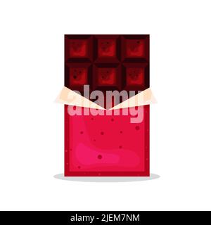 Chocolate bar isolated on white background Stock Vector
