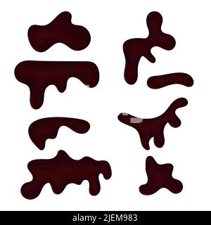 Set of Spreadable Melting Chocolate Spots Stock Vector