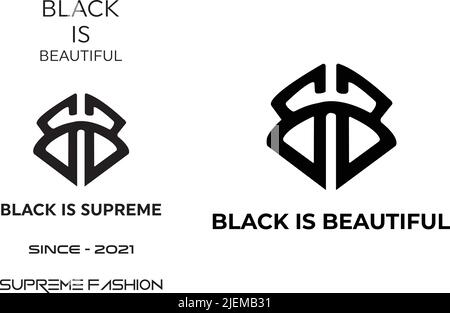 black is a beautiful logo design letter, B and B with a circle logo template Stock Vector