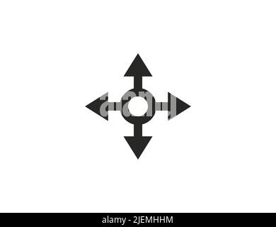 Arrow, four way, direction icon. Vector illustration. Stock Vector