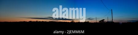 Panoramic Sunset over Port Issac Cornwall England uk Stock Photo