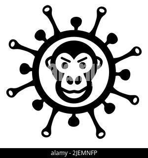 Monkeypox virus outbreak icon. Health monkey pox emergency. Viral dangerous smallpox infection. Medical awareness. Stock Vector