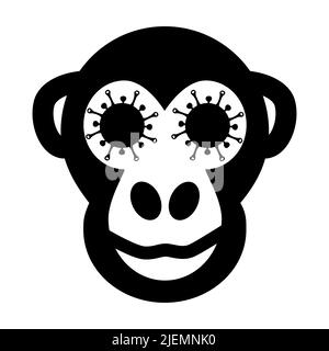 Monkeypox virus outbreak icon. Health monkey pox emergency. Viral dangerous smallpox infection. Medical awareness. Stock Vector