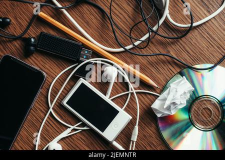 Concept of chaos in the home desktop Stock Photo