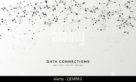 Abstract mesh vector background. Futuristic technology style card. Lines, point, planes in 3d space. Stock Vector