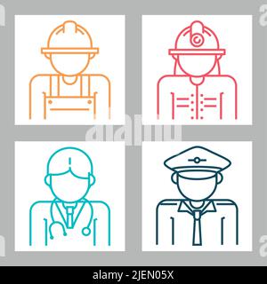 set people professions Stock Vector