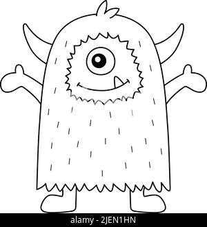 Monster slime coloring page for kids Royalty Free Vector