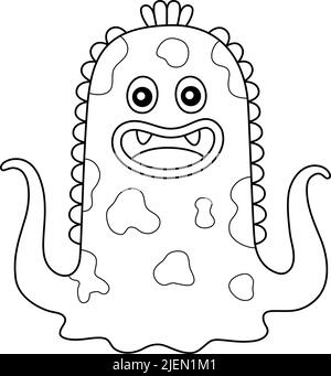 Monster Octopus Coloring Page for Kids Stock Vector