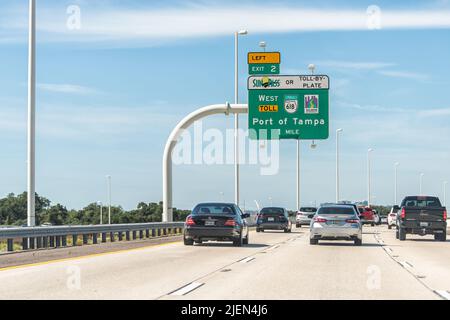 Tampa, USA - October 4, 2021: Road street interstate highway i75 in ...