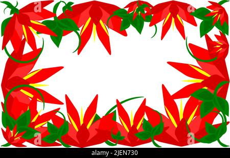 Beautiful wild hibiscus flower border Stock Vector