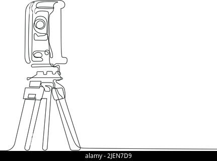 Geodesic tripod, Surveyor with a tripod icon Stock Vector