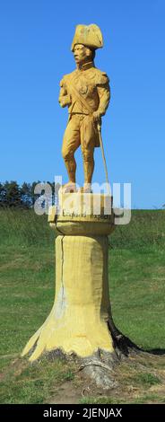 Admiral Lord Horatio Nelson, wood sculpture, carving, Burnham Thorpe, Norfolk 4 Stock Photo