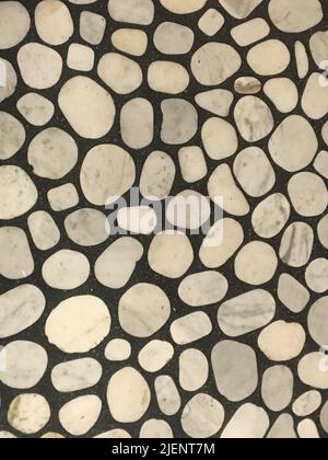 White stone cladding on a wall Stock Photo